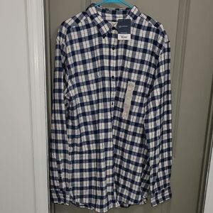 St. John's Bay Blue and White Casual Button Down Shirt